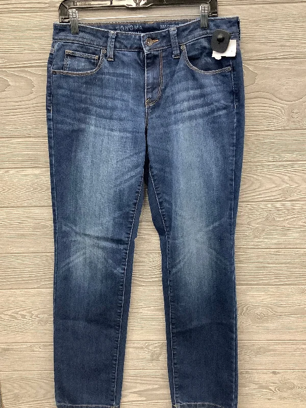 Eye-catching Personality Jeans Straight By Sonoma In Blue Denim, Size: 8