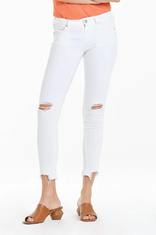 Ethnic Style Joyrich Mid Rise Ankle Skinny Jean In Optic White