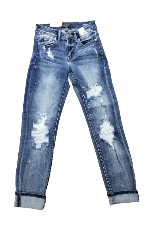 Cozy Chic Judy Blue Bleach Splatter Boyfriend