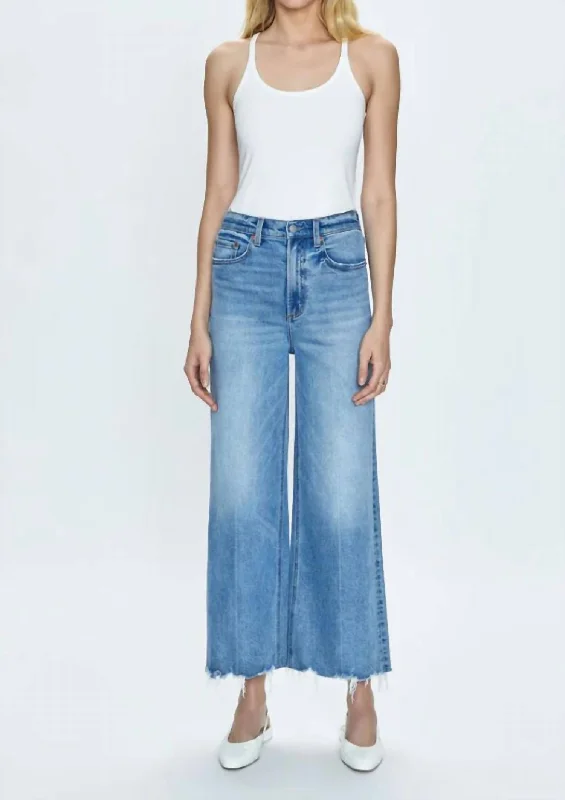 Sports And Leisure Lana High Rise Ultra Wide Leg Denim Jeans In Villa