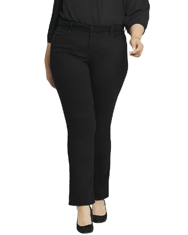 Slightly Flared Design NYDJ Plus Marilyn Black Straight Jean