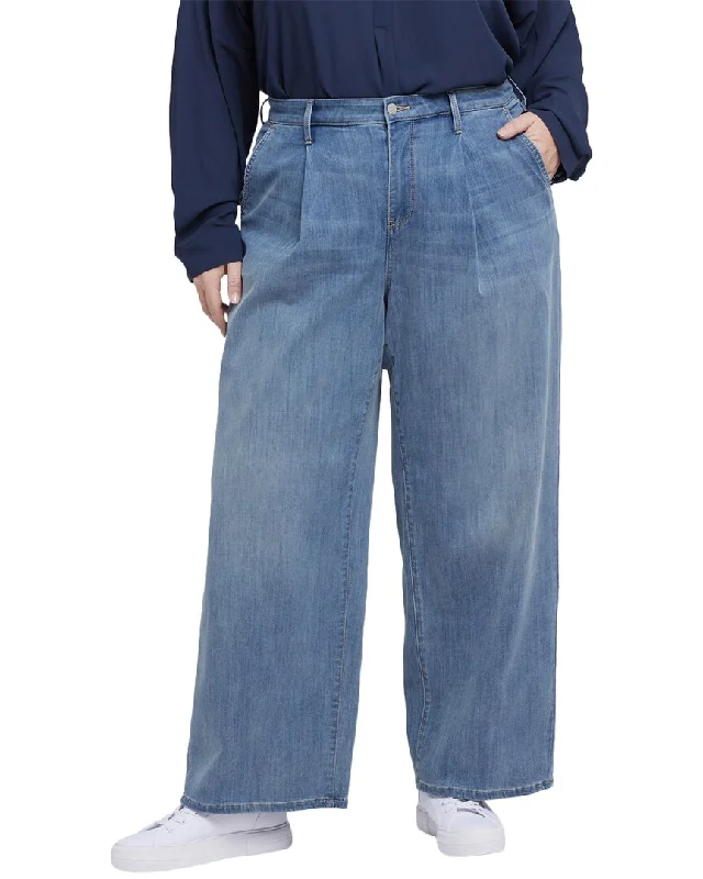 Ultra-lightweight NYDJ Plus Teresa Indigo Stream Ankle Crop Jean