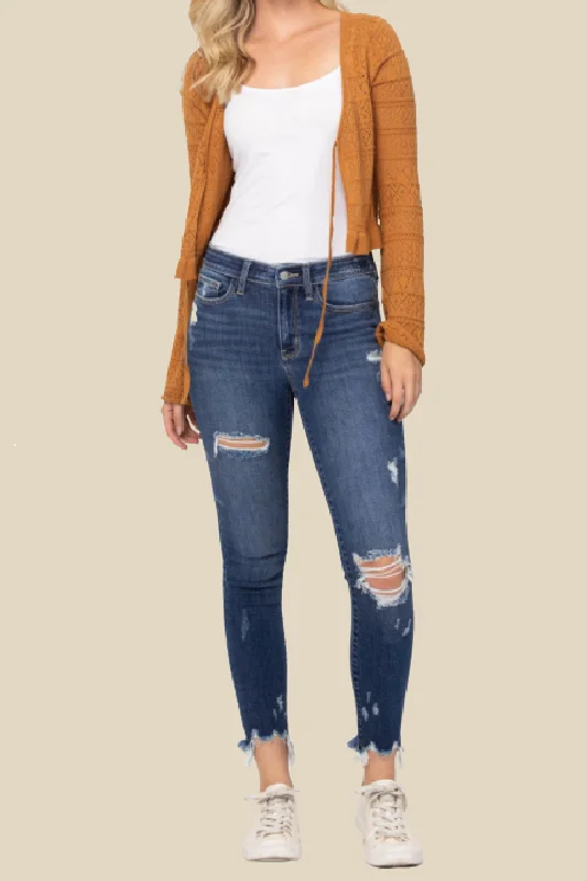 Elegant And Charming Raw Hem Skinny