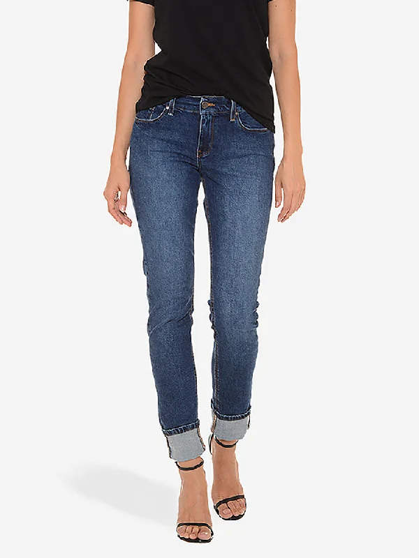 Comfortable Jeans Slim Straight Ridge Jeans