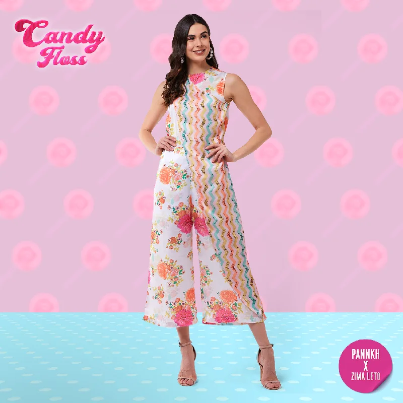 Celebrity Style Candy Inspired Digital Printed Wrapped Jumpsuit