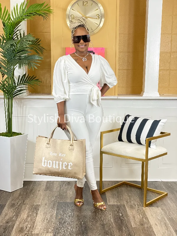 Fashionable And Versatile Champagne Wishes Jumpsuit (Off White)