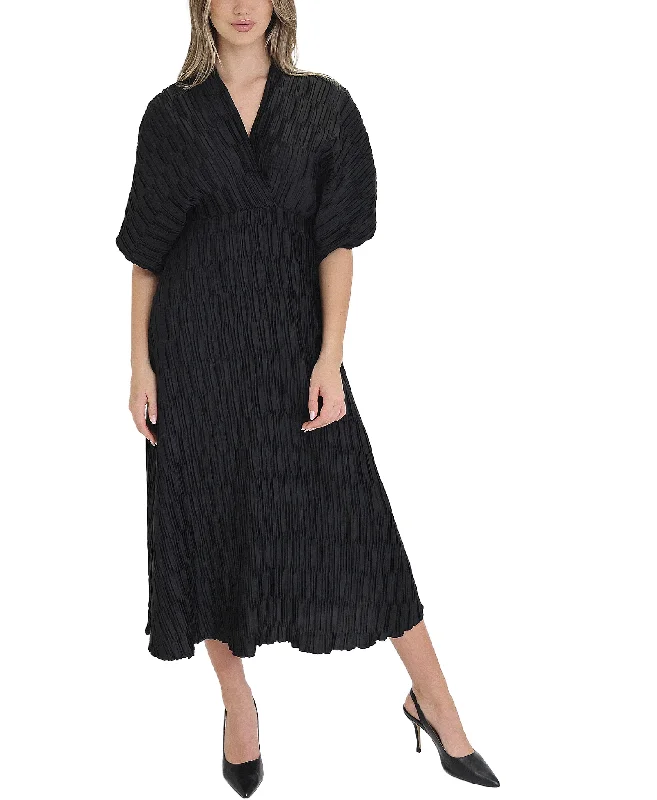 High-end Fabrics Crinkle Midi Dress