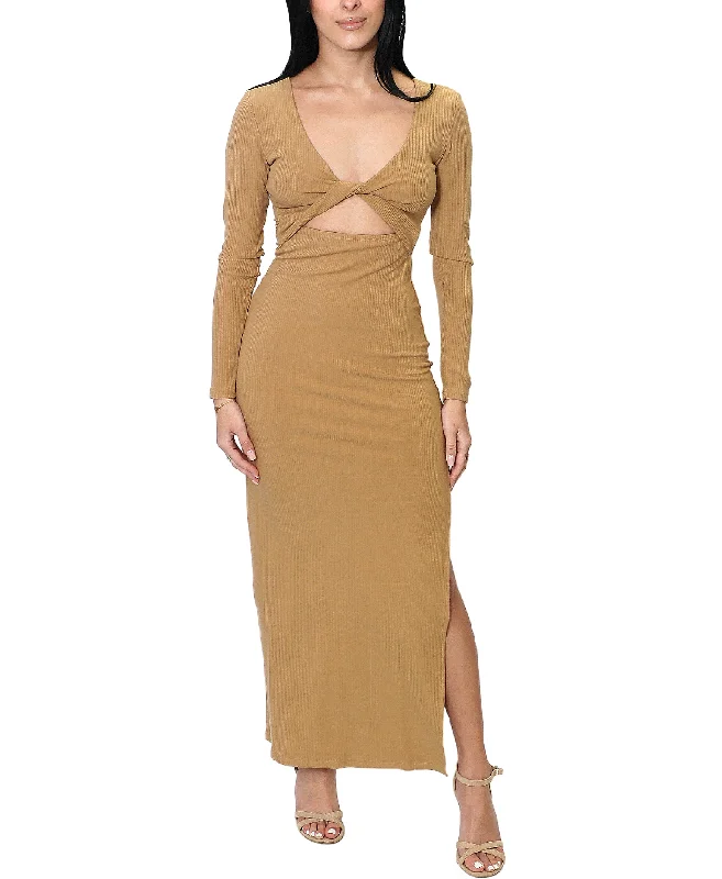 Weekend Wear Cut-Out Ribbed Maxi Dress Swim Cover-Up