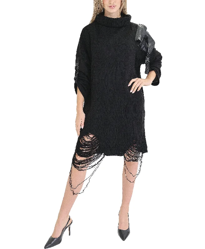Casual Comfort Wear Distressed Knit Dress
