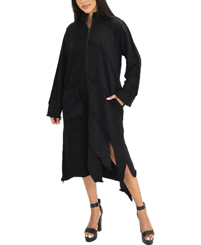 Fresh Wear Fleece Maxi Dress w/ Frayed Trim