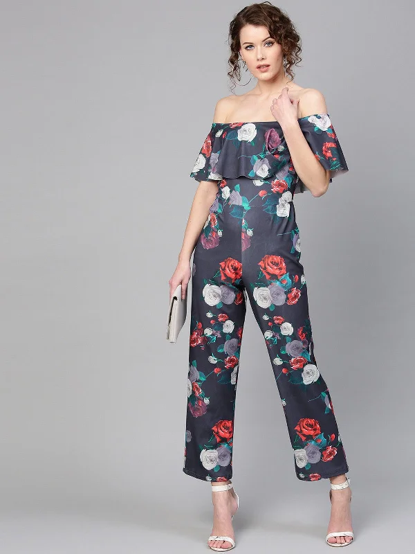 Trendy Items Floral Scuba Jumpsuit