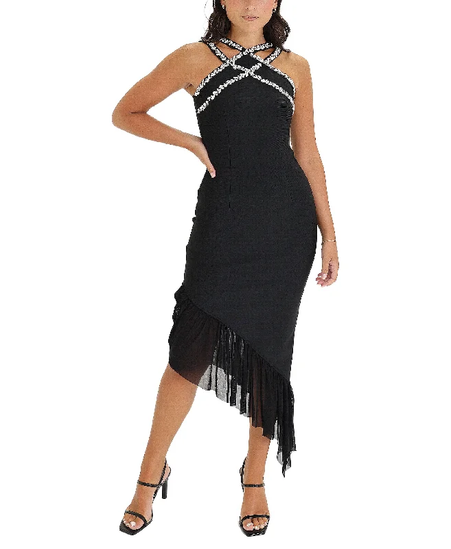 Preview New Products Halter Bodycon Dress w/ Rhinestones