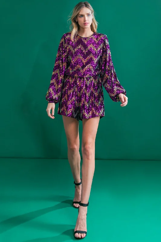 Elegant Wear REAL ALLURE SEQUIN ROMPER