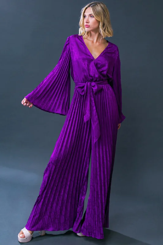 Fresh Comfort FLAWLESS ARRIVAL WOVEN SATIN JUMPSUIT