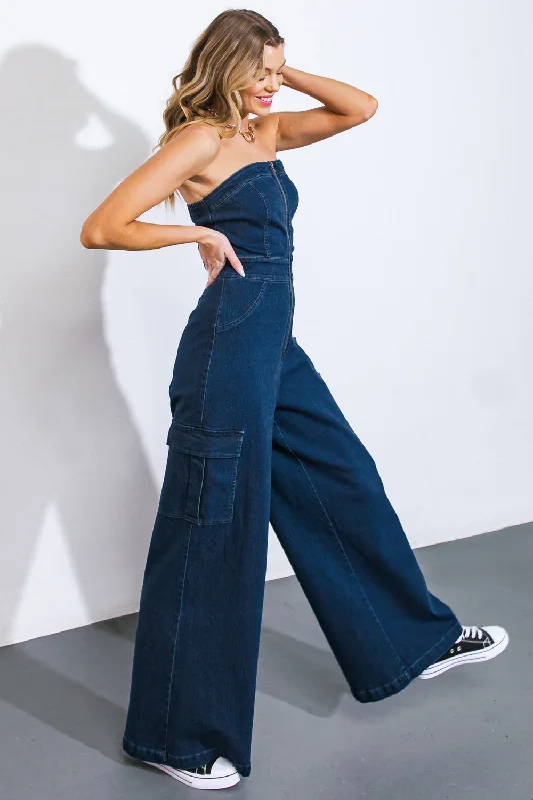 Versatile Casuals GOOD TOGETHER DENIM JUMPSUIT
