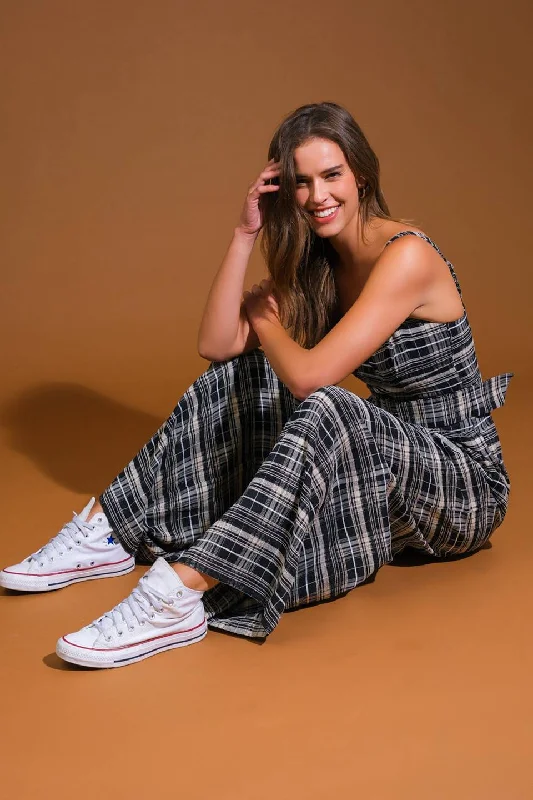 Must-have For Autumn And Winter SAND DUNE WOVEN PLAID JUMPSUIT