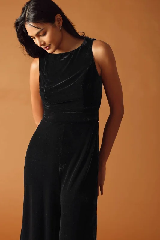 Exquisite Embroidery FINAL TOUCHES VELVET JUMPSUIT