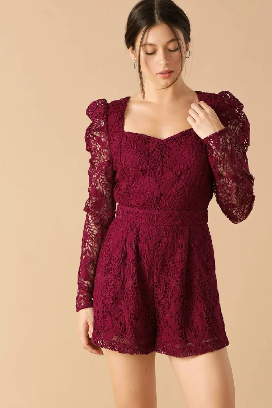 Fresh And Simple DAYS GO BY LACE WOVEN ROMPER