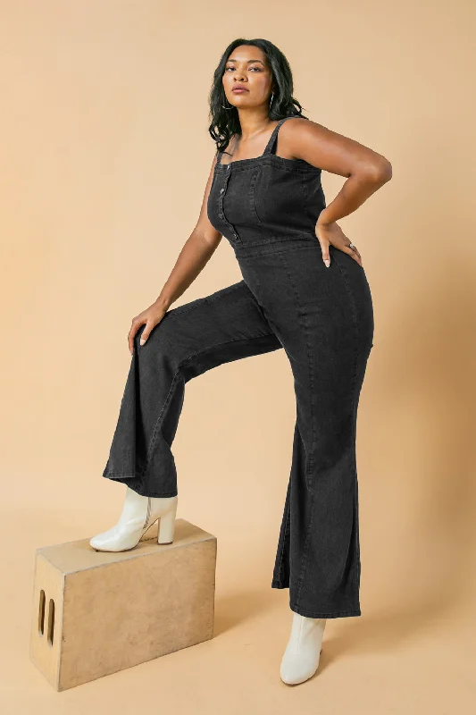 Soft Textures NOW YOU'RE LIFTING ME UP DENIM JUMPSUIT