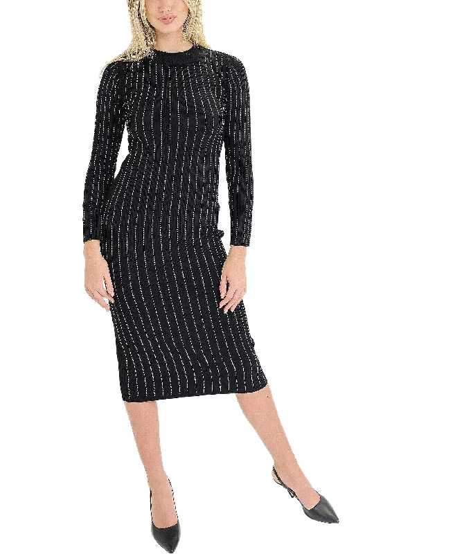 Elegant Temperament Knit Dress w/ Rhinestones