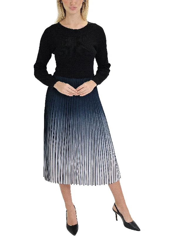 Youthful Knit Midi Dress w/ Ombre Detail