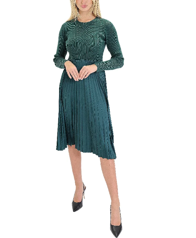 Multifunctional Style Knit Pleated Midi Dress