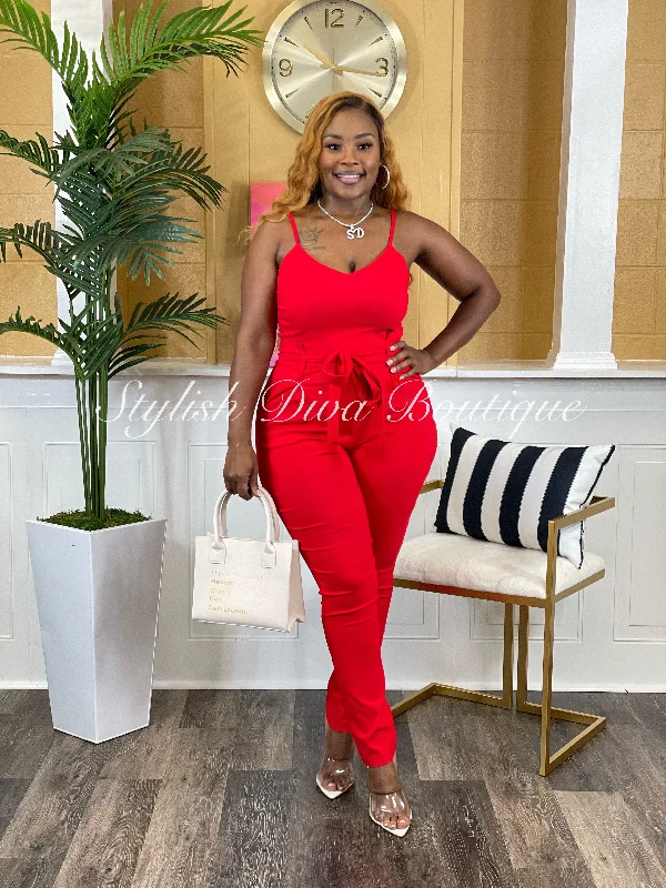 Soft Comfort Luxe Diva Jumpsuit (Red)