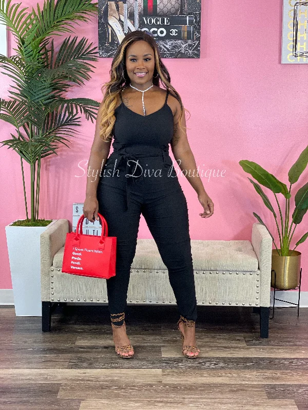 Elegant Outline Luxe Diva Jumpsuit up to 3XL (Black)