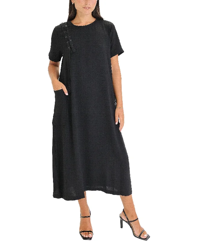 British Style Midi Dress w/ Lacing Detail