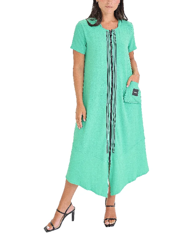 Fashion Must-have Midi Dress w/ Stripes & Hood