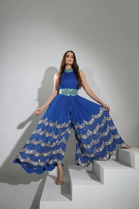 Advanced Design Haseena jumpsuit in cobalt blue