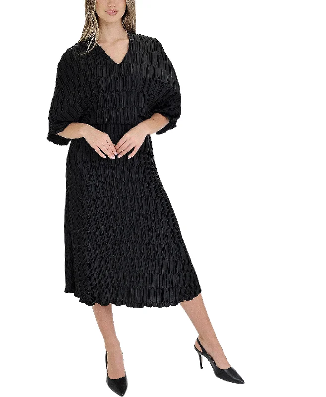 Comfortable Design Popover Crinkle Midi Dress