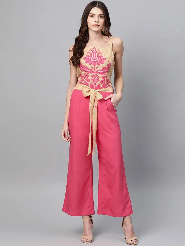 Practical Style Printed Yoke Jumpsuit