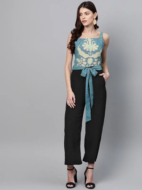 Fashion Classic Printed Yoke Jumpsuit