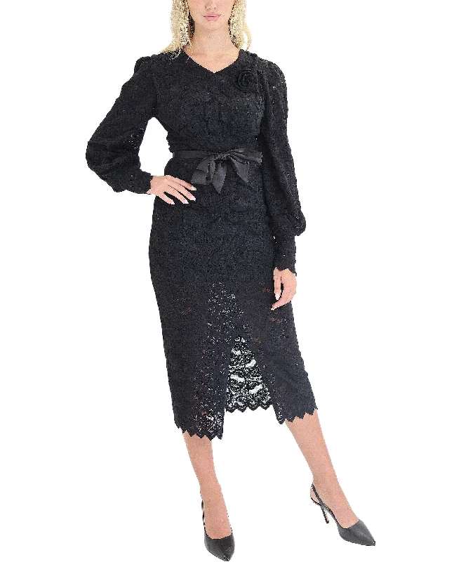Fresh And Elegant Ruched Lace Dress