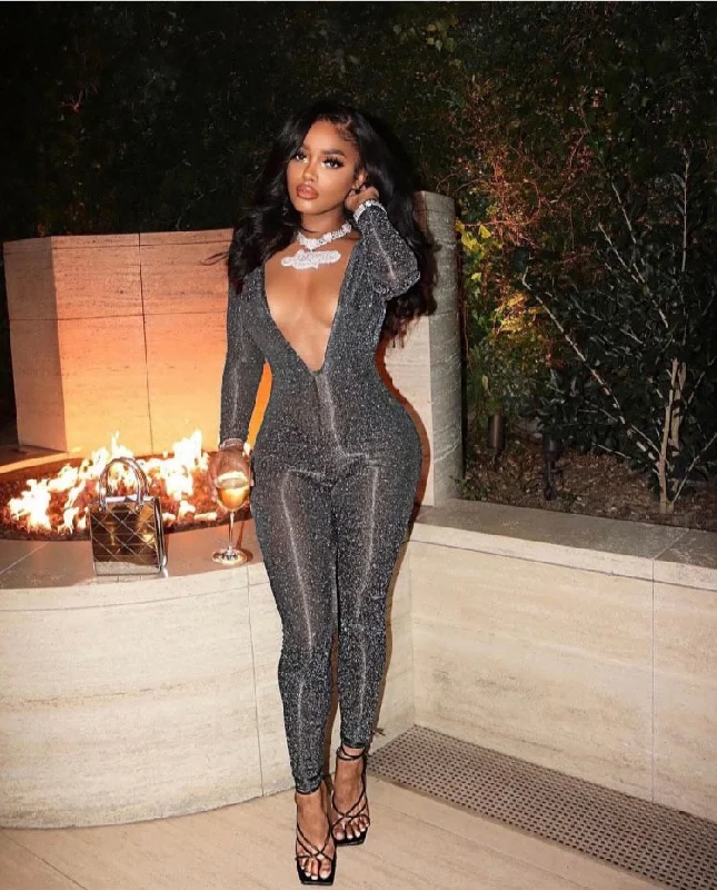 Comfy Pants Solid Color High Rise Slim Jumpsuits