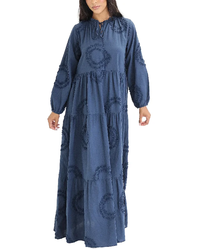 Simple Elegance Textured Circle Maxi Dress