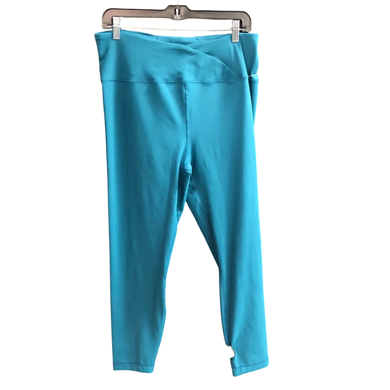 Stylish Hats Athletic Leggings By 90 Degrees By Reflex In Teal, Size: Xl