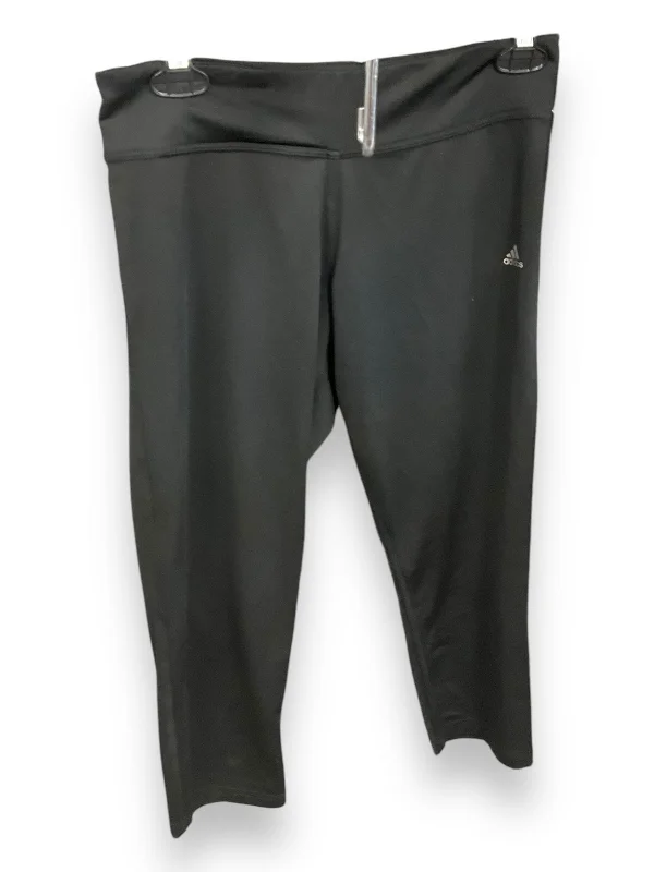 Cool Hoodies Athletic Leggings By Adidas In Black, Size: M