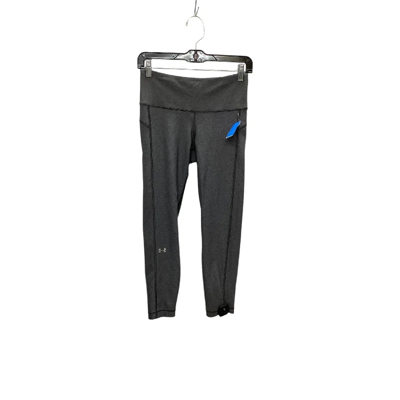 Casual Boots Athletic Leggings By Under Armour In Grey, Size: M