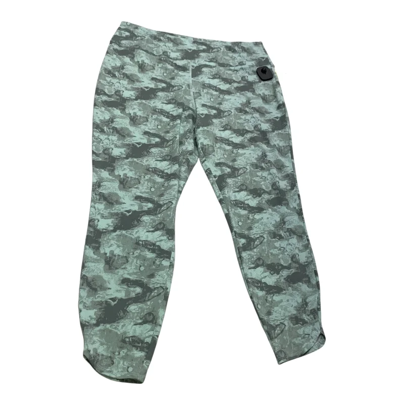 Chunky Sneakers Athletic Leggings By Wonderly In Green, Size: Xl