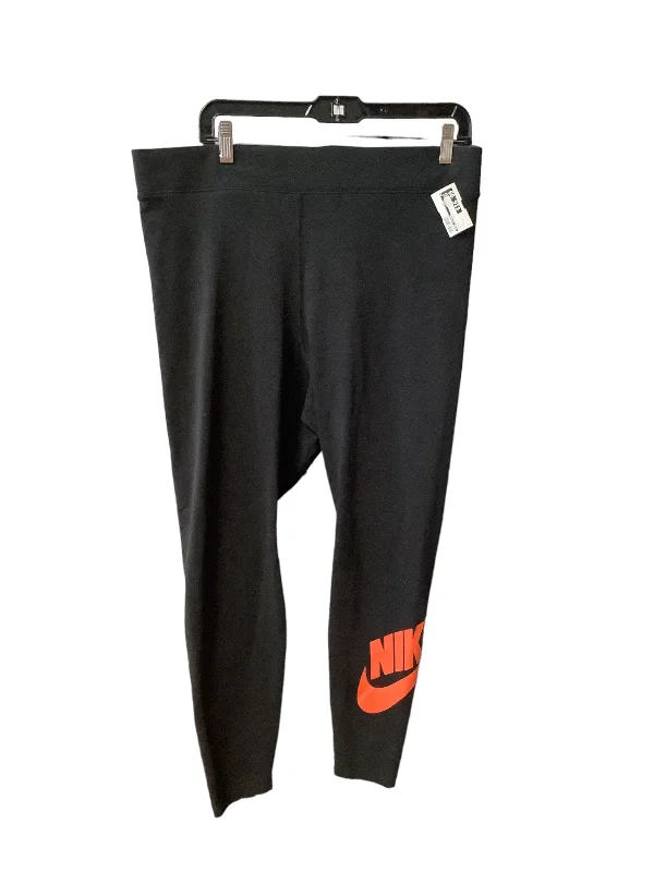 Sports And Leisure Black Athletic Leggings Nike Apparel, Size 1x
