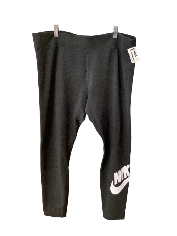 French Style Black Athletic Leggings Nike Apparel, Size Xxl