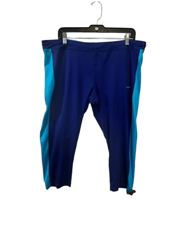 Cozy Knits Blue Athletic Leggings Capris Nike, Size 2x