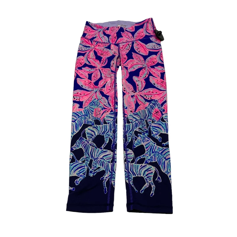 Casual And Comfortable Blue & Pink Athletic Leggings Lilly Pulitzer, Size Xxs