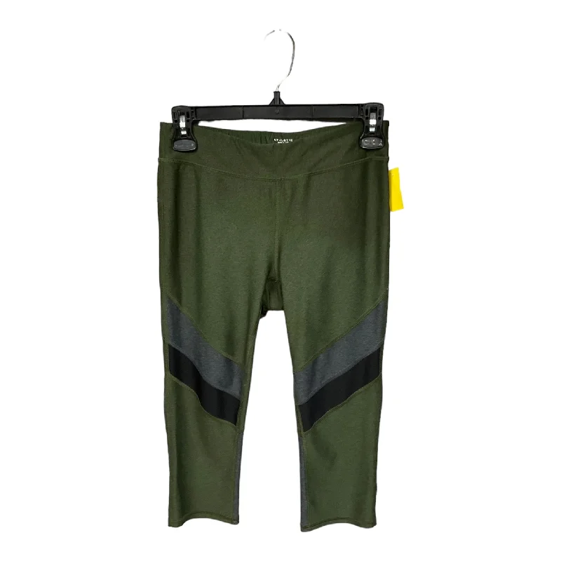 Party Wear Green Athletic Leggings Athletic Works, Size M