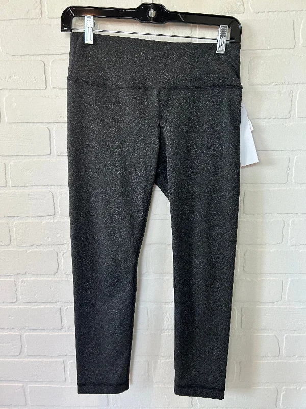 Fashion Style Grey Athletic Leggings Capris 90 Degrees By Reflex, Size 4