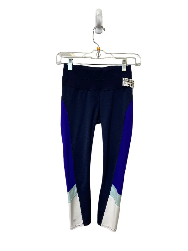 Soft Fabrics Navy Athletic Leggings Athleta, Size Xxs
