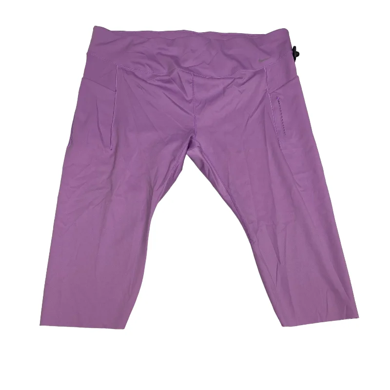 Spring Fashion Purple Athletic Leggings Capris Nike, Size 4x