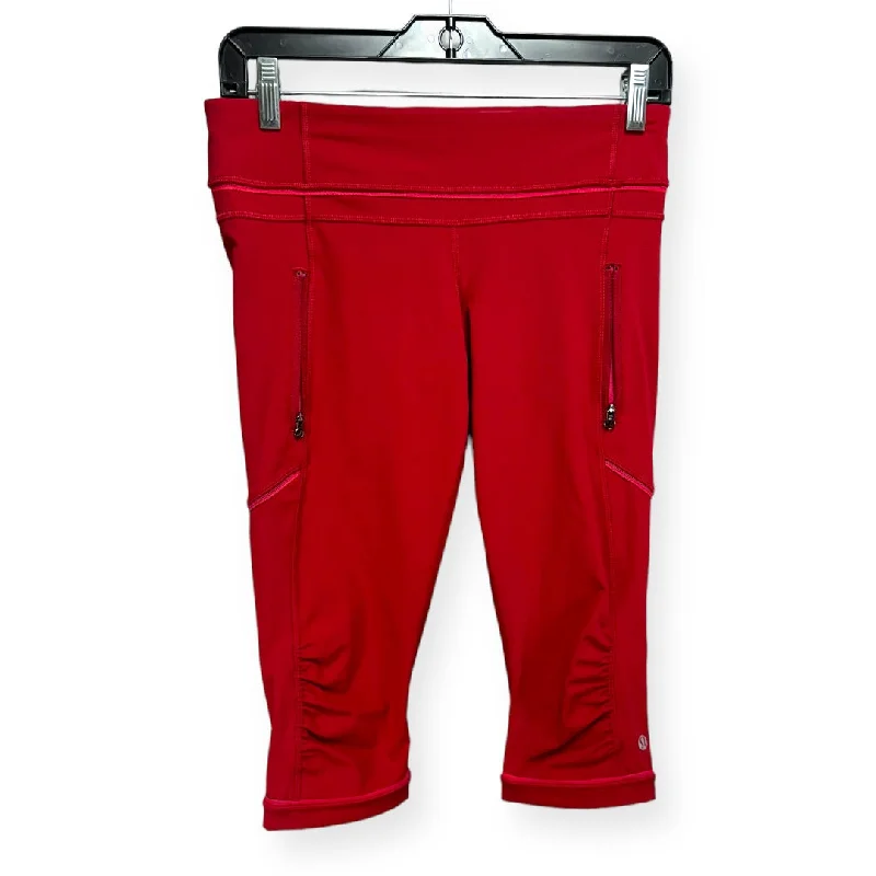 Simple Comfort Red Athletic Leggings Capris Lululemon, Size 6
